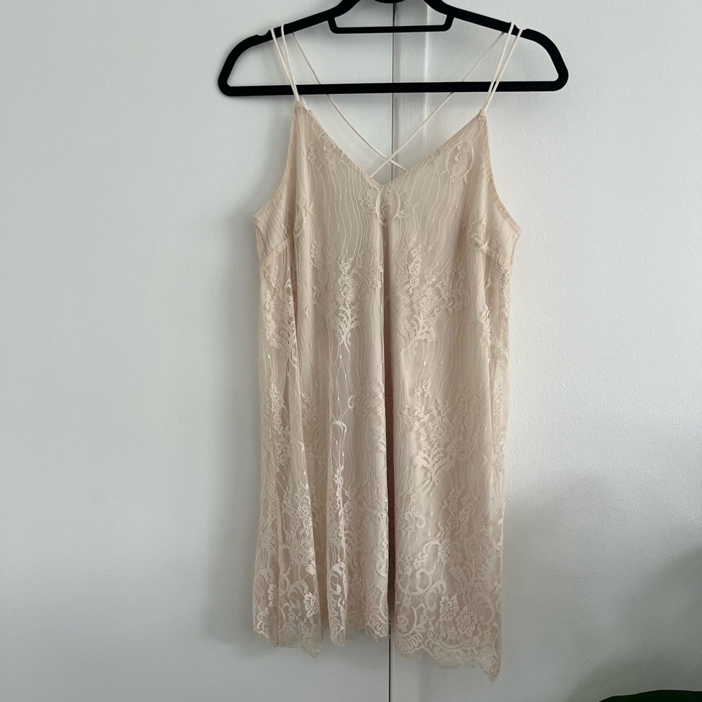 Lace Slip Dress in Cream